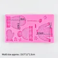 Stampo in silicone rosa con forme di maglione invernale, cappello e guanti per dolci - 19.5*11*1.5cm / Rosa