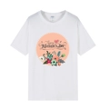 White Mother's Day floral cotton T-shirt with Happy Mother's Day print and round neck - XS / White (Happy Mother's Day Floral Print)