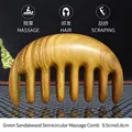 Natürlicher Massagekamm aus grünem Sandelholz für die Kopfhaut und Haarpflege - Halbkreisförmiger Massagekamm Aus Grünem Sandelholz