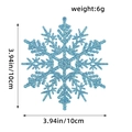 Blue glitter snowflake hanging ornament with 10cm size and 6g weight specifications - 12Pcs/Pack / Blue Style D