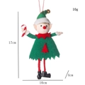 Weihnachtselfen-Puppe in grünem Kleid mit Maßen 17x10cm und Gewicht von 10g - Männlicher Elfen-Stil Mit Zuckerstange