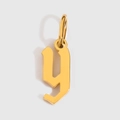 Gold-plated gothic letter Y pendant charm with smooth polished finish for DIY jewelry - Letter Y / Gold