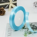 Light blue 1cm satin ribbon roll for gift wrapping and wedding DIY crafts decoration - 11# Sky Blue