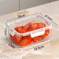 Large white sealed food storage box for fresh salad with leakproof lid in 20cm size - 1 Piece / Large No Grid - White
