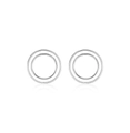 Pendientes de aro minimalistas en plata S925 con diseño circular hueco en color plata - Círculo hueco minimalista