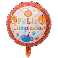 18 inch Feliz Cumpleaños balloon with cartoon animals for birthday party decor - 18 Inch Animals Spanish Birthday Round