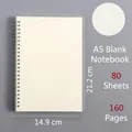 A5 blank spiral notebook with 80 sheets and 160 pages for sketching and journaling - A5-Blank 1 Unit