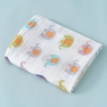Double-layer cotton muslin baby swaddle blanket with colorful cartoon elephant print - Colorful Elephant