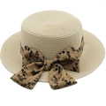 Beige strohoed met bloemenlint voor zonbescherming op het strand in de zomer - M(56-58cm) / Beige
