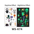 Luminous Halloween cartoon tattoos with reaper and pumpkin glow in dark effects - 120*76mm / Grim Reaper Pumpkin Pattern (WS-K74)