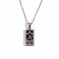 Silver stainless steel Tarot necklace with XVII The Star pendant and colorful crystals - Steel - Star