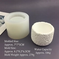 Stampo in silicone per portacandele DIY effetto roccia e vaso da fiori 7x7x5cm - Stile 8 / Semitrasparente