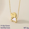 Minimalist gold dog necklace with white inlay and small crystal pendant for women - Gold Dog Style (KN290917-GC) / Gold