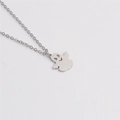 Detailed view of silver ghost pendant with smiling face made of polished stainless steel - Silver Ghost