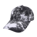 Berretto da baseball tie-dye nero e bianco in tela di cotone con motivo marmorizzato - Tie-dye Nero