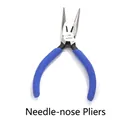 Blue needle nose pliers with non-slip handle and spring mechanism 123mm x 87mm - 123X87mm Needle Nose Pliers - Matte