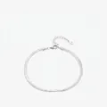 Armband aus S925 Sterlingsilber flache Schlangenkette mit verstellbarem Karabiner - 925er Silber / 925 Sterlingsilber