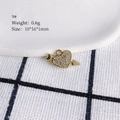 Cupid arrow heart pendant with rhinestones, 10x16x1mm size and 0.6g weight details - 9# (Heart Style B)