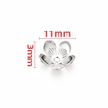 Silver 11mm stainless steel 5-petal flower bead cap for DIY jewelry making - Bead Cap 3x11mm