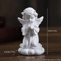 Kneeling praying angel sculpture in white resin, elegant Nordic style tabletop decor - Mini Kneeling Angel