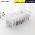 White 7-cell mesh organizer for underwear and socks with breathable nylon design - Thickened White 7-Grid Panties Box