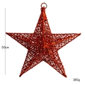 Stella di Natale rossa glitterata da 50cm in metallo per decorazioni vetrine e soffitti - 50cm / Rosso