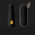 Compact black capsule umbrella with UPF50+ tag and matching hard protective case - 8-Rib Enlarged Vinyl Thickened + Capsule Box / Black