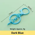 Blue metal figure 8 swivel keychain with lobster clasp measuring 75mm by 30mm - Standard / Dark Blue