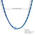 Collana in acciaio inossidabile blu scuro con maglie rettangolari e finitura lucida alla moda - Blu Sottile (545-08)