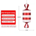 15cm red and white striped candy Christmas ornament made of PVC for holiday hanging decor - 15CM Red White Cylindrical Candy