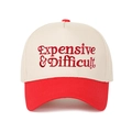 Two-tone baseball cap in red and white with Expensive & Difficult 3D embroidery - Off-white and Red