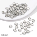 Perle ovali argento CCB 7x8mm per la creazione di gioielli fai-da-te e collane - Modello 04 Rettangolo Piatto 20 pezzi/confezione