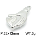 Silver heart-holding hand pendant 22x12mm metal charm for jewelry making - Hand Holding Heart Style (KLJ4847-Z)