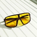 Kids oversized black frame sunglasses with bright yellow transparent UV400 lenses - Black and Yellow