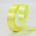 Vibrant lemon yellow satin ribbon roll for gift wrapping with a glossy silk finish - Light Yellow
