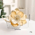 Champagne gold artificial Christmas magnolia flower with glitter petals for tree decor - Champagne Gold