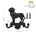 Gancio da parete a forma di cane in ghisa nera vintage, design labrador, 15,5 x 16 cm - Gancio Doppio in Ghisa - Cane