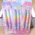Macaron color stackable pencils set featuring cartoon family graphics for students - 02420 Sumikko Gurashi Family Pencils (2 Pcs)