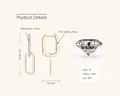 18K gold plated S925 silver double loop moissanite earrings with D color VVS1 stones - 0.16ct+0.16ct / Gold