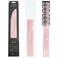 Pink and white glitter hair tinsel extensions with 15 easy clip-in attachment clips - 6 Pieces Set / Fluorescent Orange (6-Piece Set)