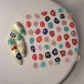 5D embossed wax seal nail stickers with gold letters and sparkling rhinestones - Wax Seal Letters Style (CO-190)