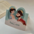 Cartoon style Father's Day greeting card with a heartwarming illustration of father and son - Father's Day Prince