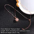 Collana a quadrifoglio in acciaio al titanio oro rosa con zirconi e catena regolabile - Stile Rotante 9/Girasole Oro Rosa