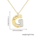 Two-tone gold and silver letter G pendant necklace with dimensions and weight specs - Two-tone G