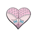 Cartoon geometric heart brooch with pink polka dot lingerie and blue bow design - Pink Polka Dot Lingerie Garter Style (QHXZ225)