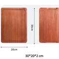 Rectangular ebony wood cutting board for baby food with drip groove, 30x20x2 cm size - Small Rectangular Board 30*20*2cm