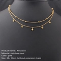 Collana a doppio strato in acciaio inossidabile dorato con perline e ciondoli a stella - Collana di Perline a Stella a Doppio Strato / Oro