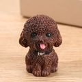 Miniature resin puppy figurine in brown teddy dog style for garden micro landscape - No.3 Dog-Brown
