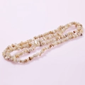Handmade necklace featuring irregular natural beige and white shell stone fragments - Milky Coffee
