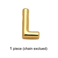 Polished gold letter L alphabet pendant charm for DIY bracelets or necklaces - Letter L